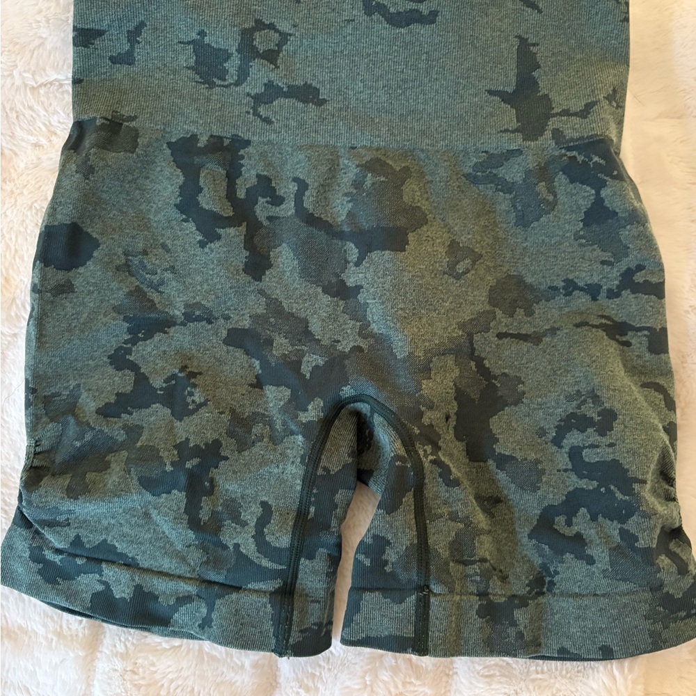 Green Camouflage Biker Shorts